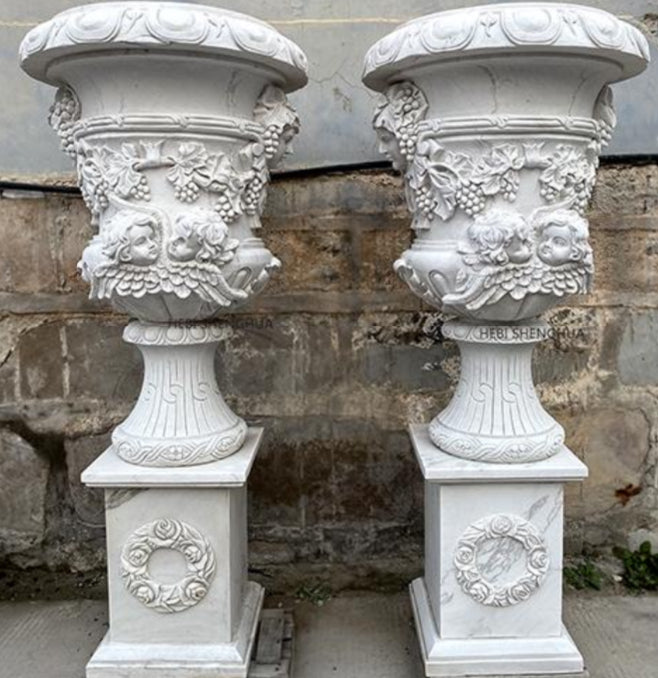 LUXURIOUS MARBLE FLOWER PLANTERS