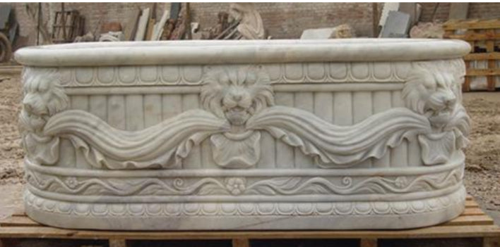 CARVED MARBLE BATH TUB