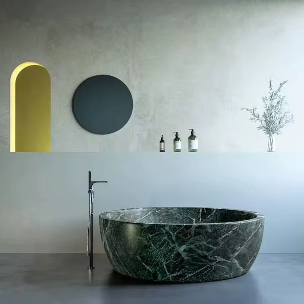 GREEN MARBLE CIRCULAR BATHTUB
