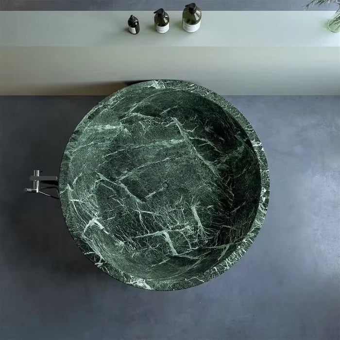 GREEN MARBLE CIRCULAR BATHTUB