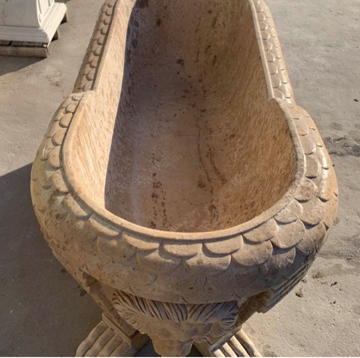 LUXURIOUS MARBLE LION CARVED BATH TUB