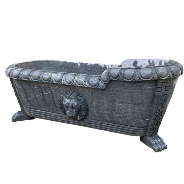 LUXURIOUS MARBLE LION CARVED BATH TUB