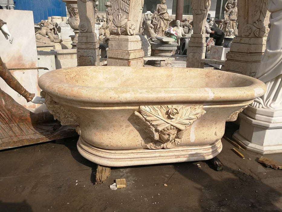 LUXURY MARBLE CARVED BATH TUB